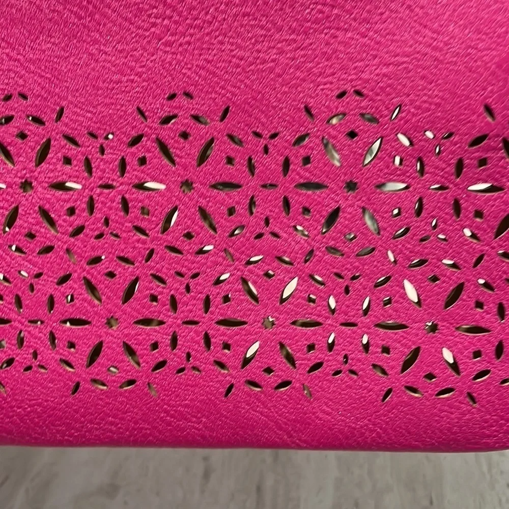 New Lauren Ralph Lauren Pink Perforated Clutch/Cosmetic Bag.